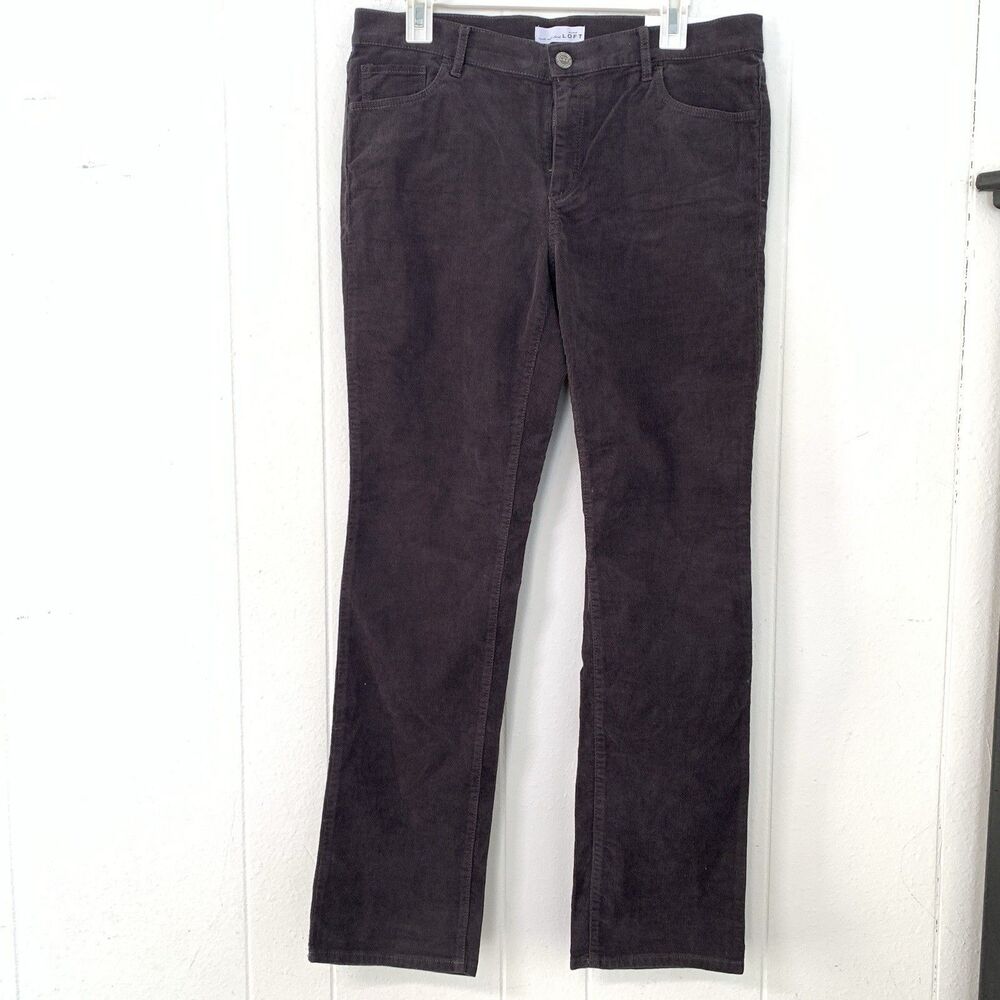 Ann Taylor Loft Womens 31 12 Pants Corduroy Modern Straight Leg Grey New